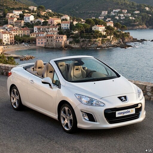 Cabriolet en bord de mer — illustration générée par IA