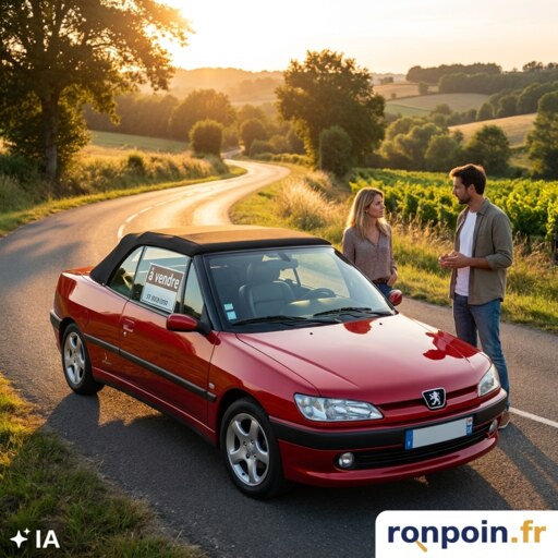 Cabriolet sur route — illustration générée par IA