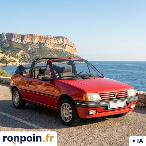 Cabriolet sur route ensoleillée — illustration générée par IA
